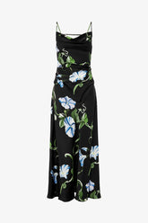 Valentina Maxi Dress - Vine Print in Ebony
