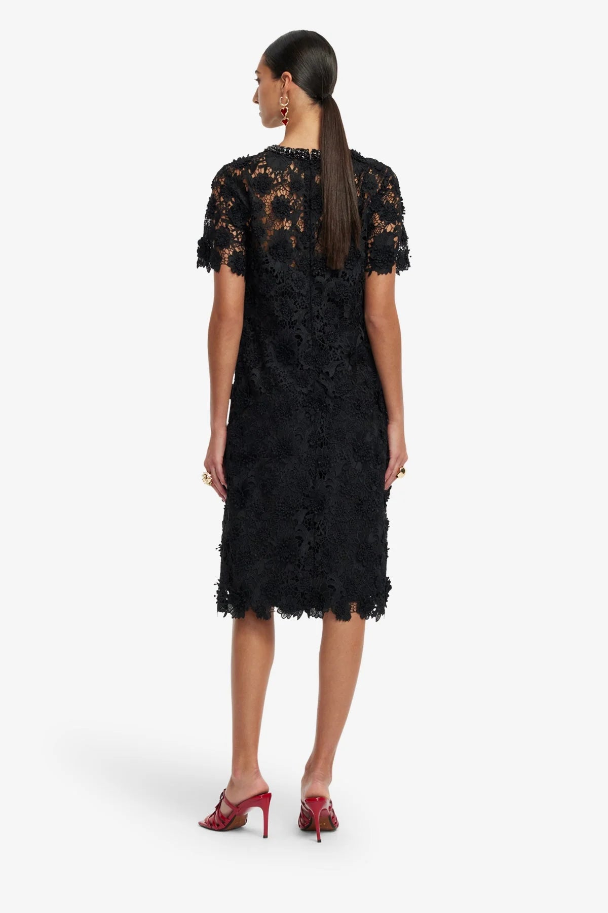 Sheridan Lace Midi Dress - Ebony