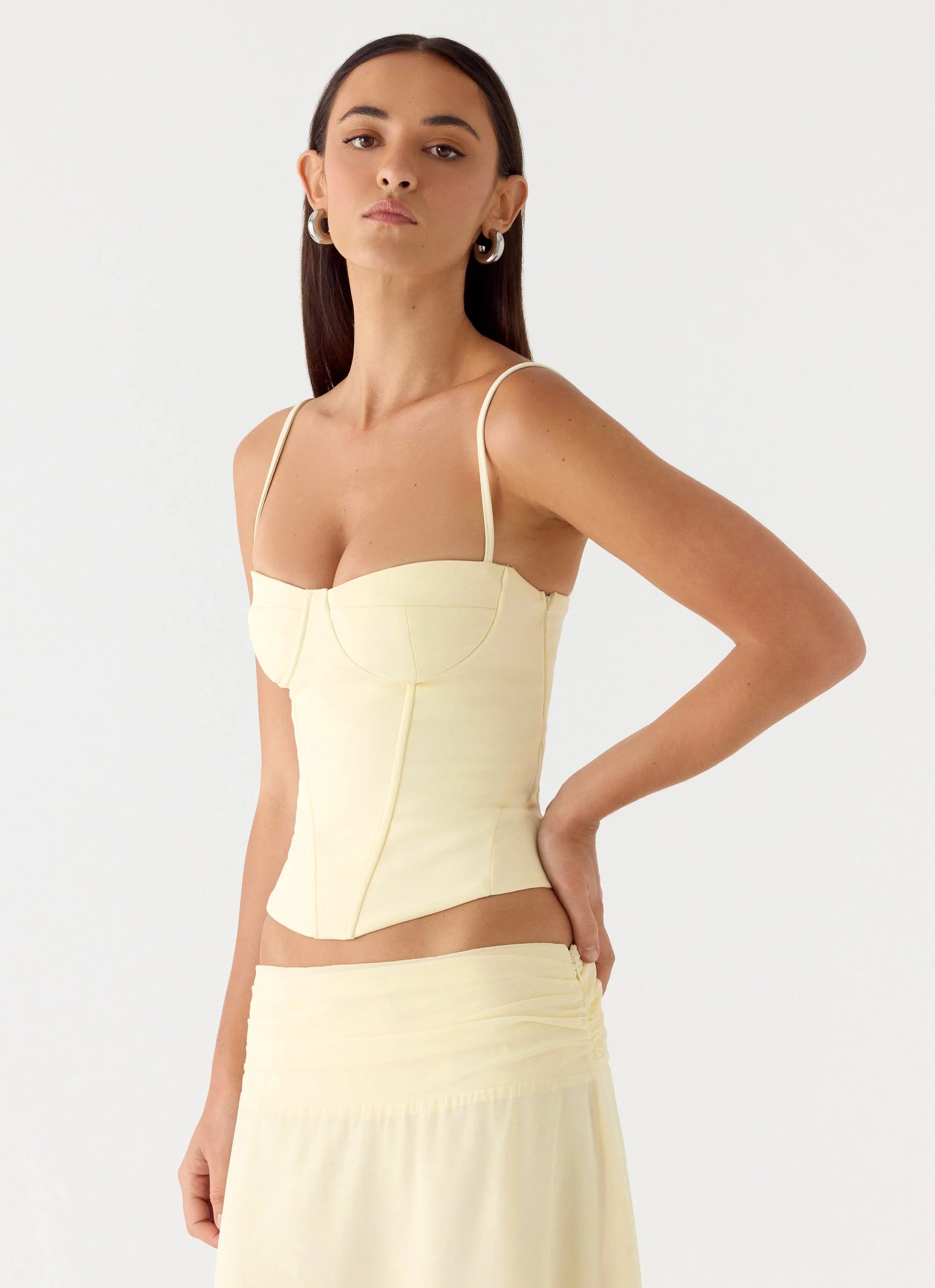 Tayana Corset Top - Yellow